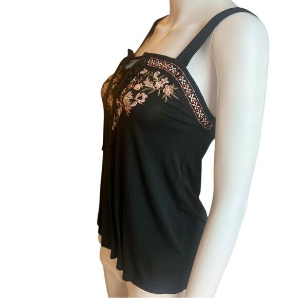 American Eagle Outfitters Black Embroidered Tank Top - Picture 5 of 10